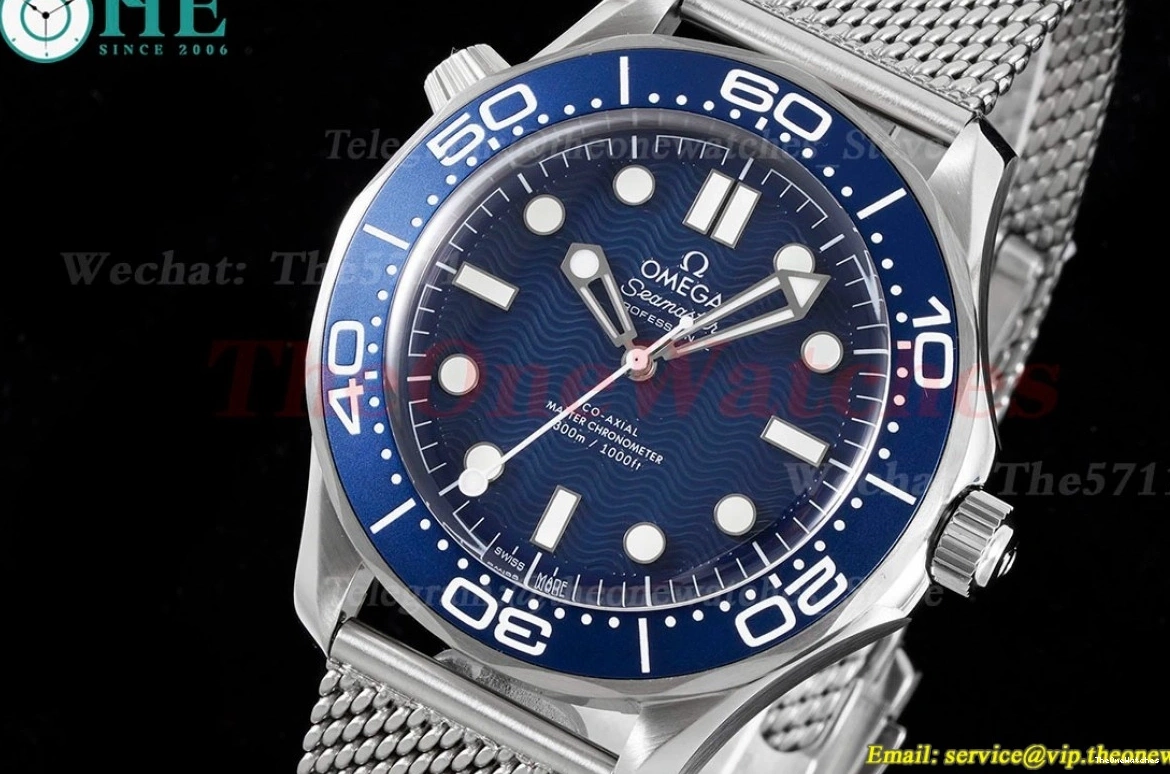 VSF 300m SS Bond 42mm 60th Dial Blue SS Seamaster A8806 James 0125